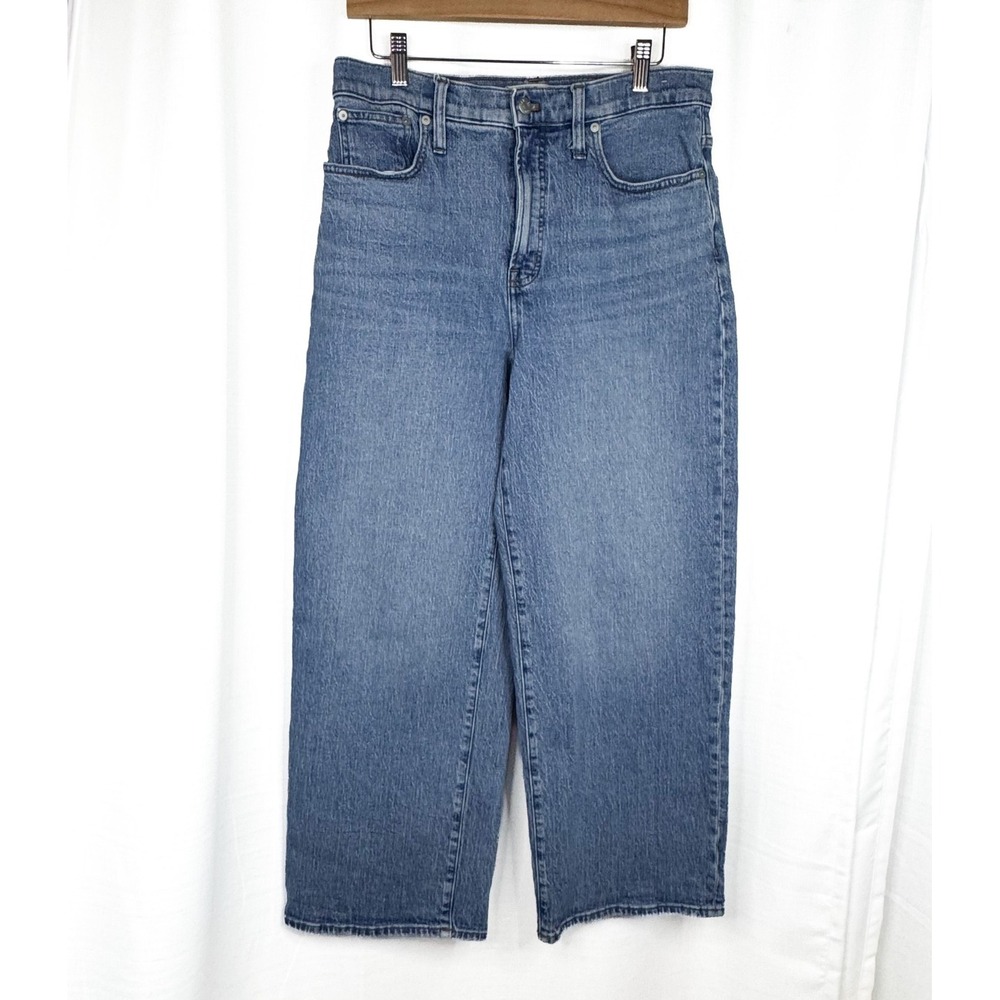 Madewell Perfect Vintage Wide Leg Jeans Women 30 High Rise Blue Denim Stretch